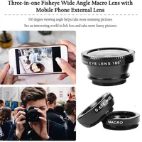 3in1 Fisheye Phone Lens 0.67X Wide Angle Zoom Fish Eye Macro Lenses Camera Kits With Clip Lens On The Phone For Smartphone 1