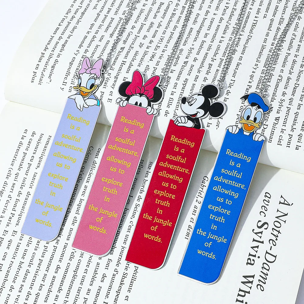 Metal bookmark stationery supplies for book lovers Mickey Minnie patterned text bookmark made of stainless steel