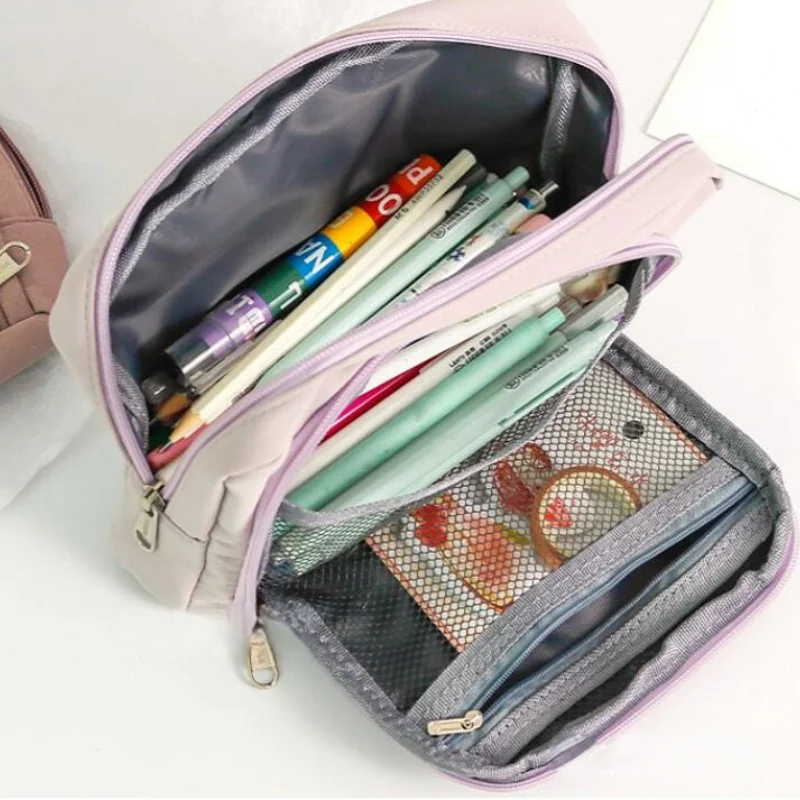 

Girl Large Capacity Pencil Bag Aesthetic School Cases Kawaii Stationery Holder Bag Children Pen Case Students School Supplies