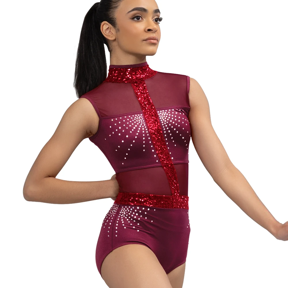 MiDee Jazz Dance Wear for Girl Women Crystral with Sequin