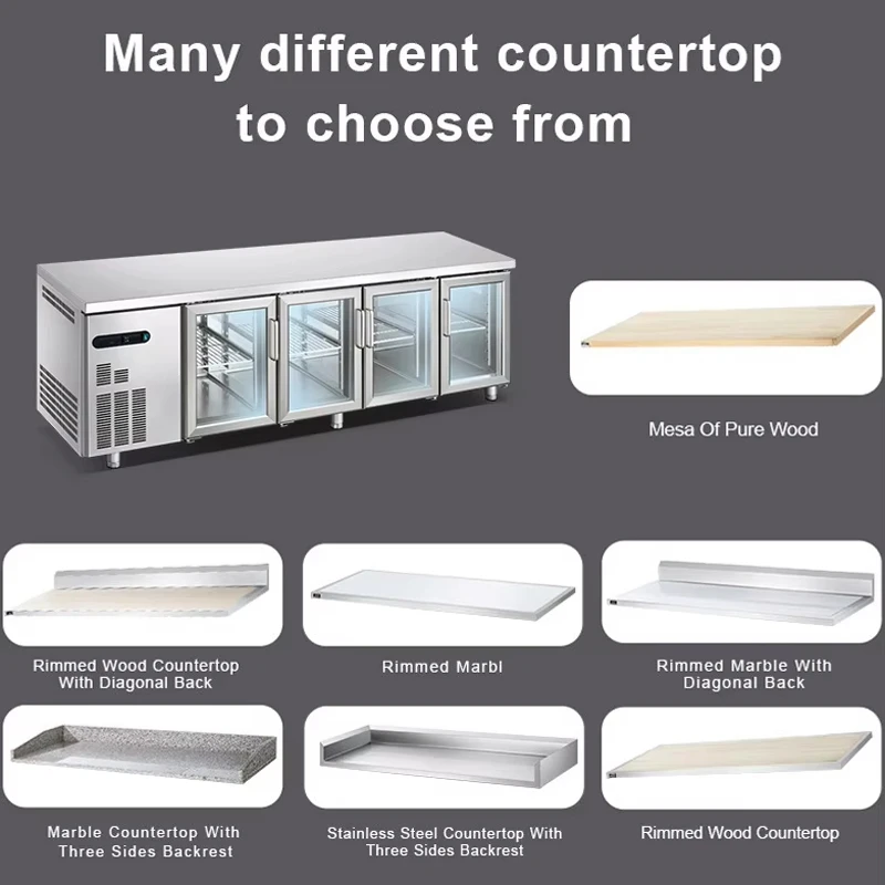 3 Glass Door Commercial Back Bar Cooler Stainless Steel Under Counter Refrigerator Sandwich & Salad Prep Table Stainless Steel