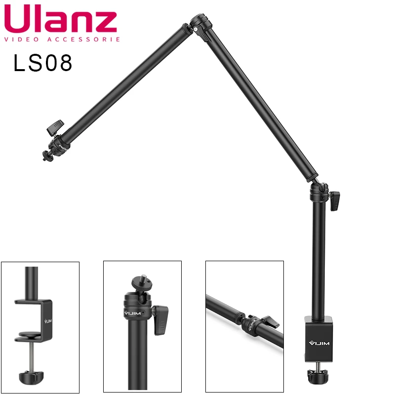 VIJIMLS08DesktopStreamingFlexibleArmExtendLightStandDesk