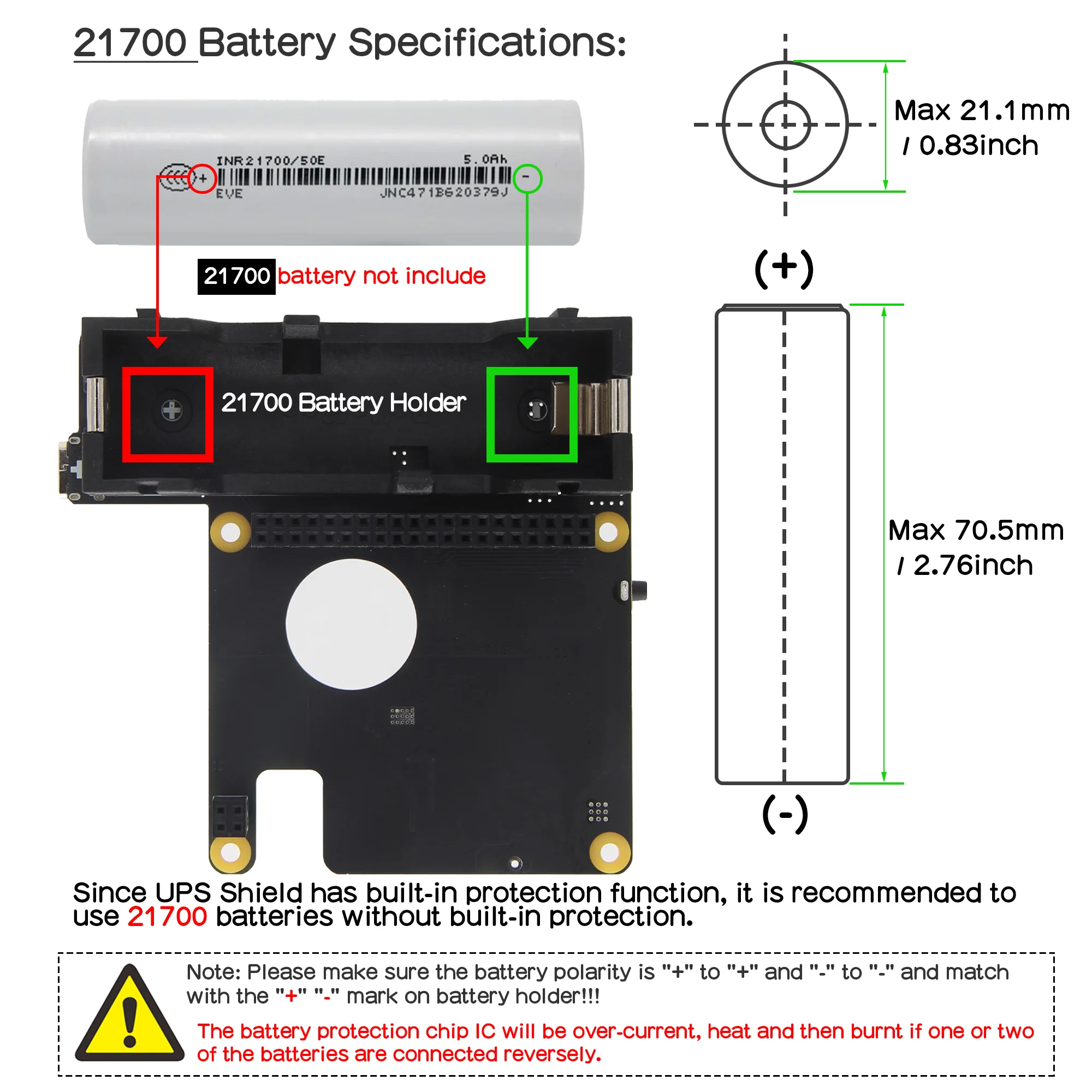 Geekbord X1207 UPS HAT ����� ���� 5 �ø���� - 5.1V 5A PoE ���� ����, ������ ���� ���� �� 21700 ���͸� Ȧ�� ����