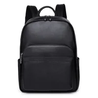 2024 New Luxury Brand Real Genuine Leather Men Solid Backpacks Student Backpack Boy Luxury 14 Inch Computer Laptop Bag 1