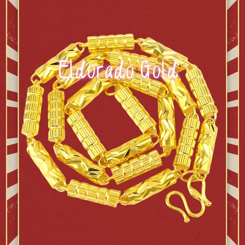 24K AU999 Full Gold Men's Mighty Gold Necklace - High end Fashion Men's Gift/Festival Gift SelectionValentine's Day gifts for co