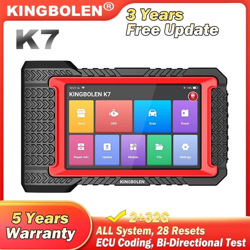 KINGBOLEN K7 ALL System Diagnostic Tool ECU Coding Active Test AF Reset 28 Resets 3 Years Free PK MK808 LAUNCH X431 CRP919E