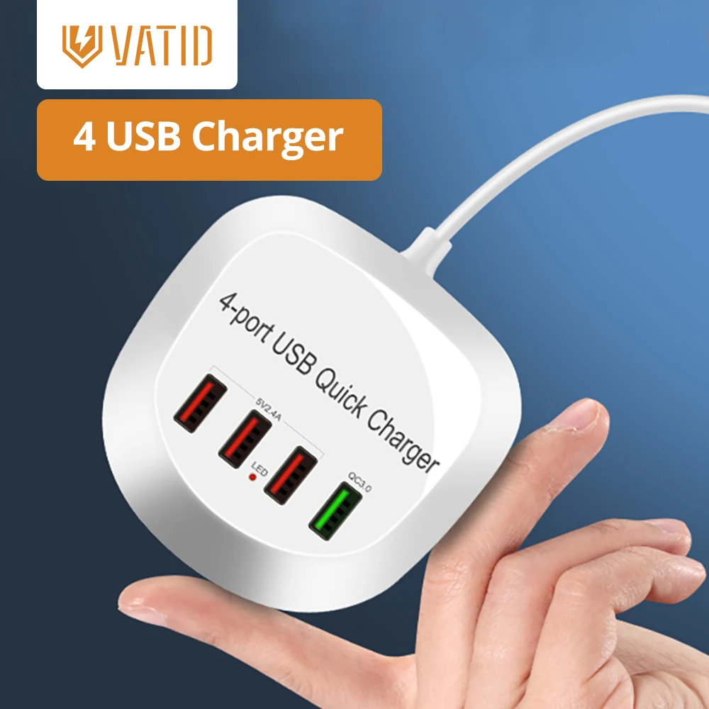 Зарядное устройство с 4 USB-портами 36 Вт 2 А | Мобильные телефоны и аксессуары