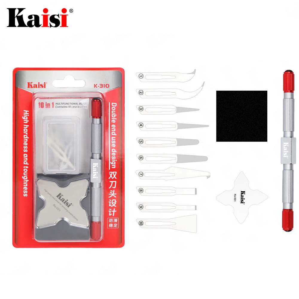 

Kaisi K-310 Pry Double-headed Crowbar Knife Set Toughness For Phone Face ID Motherboard IC Chip Glue Repair Blade