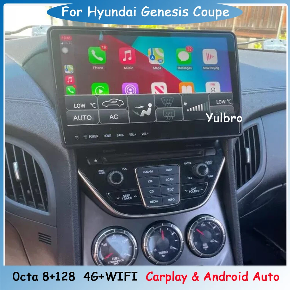 Мультимедийная система для Hyundai Genesis Coupe, мультимедийный плеер на Android, с Gps, для Hyundai Genesis, типоразмер 2 DIN