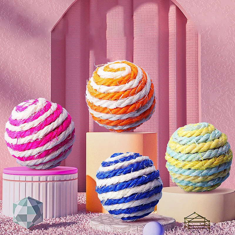 

4 шт., игрушка для кошек, меч, пеньковый мяч