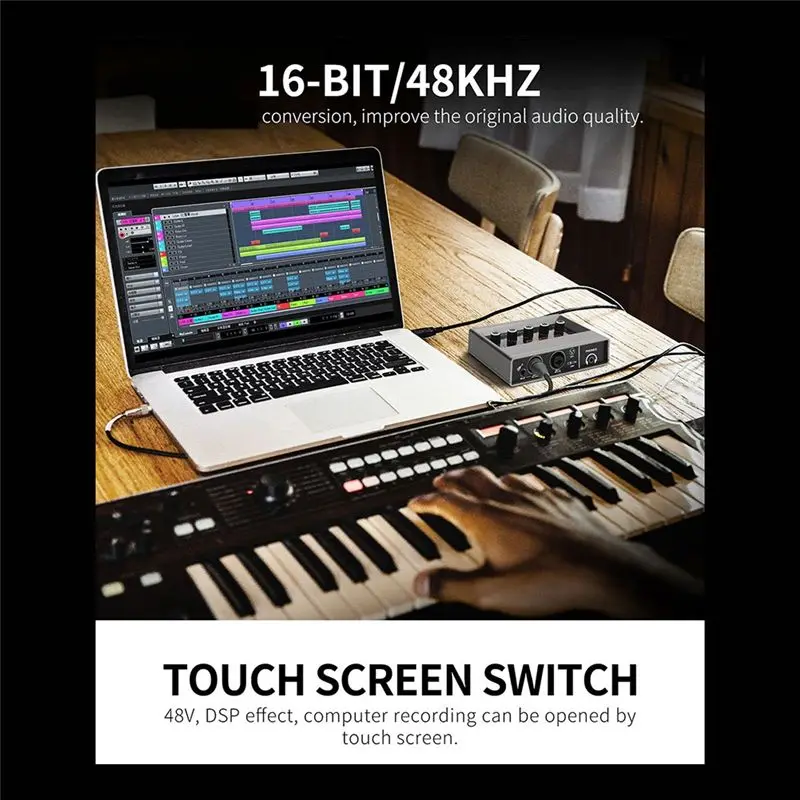 전문 오디오 믹서 USB 오디오 인터페이스 사운드 카드 DJ 장비 레코딩 스튜디오 일렉트릭 기타 컨버터-POS