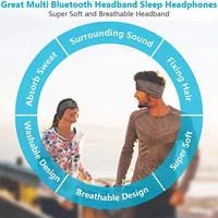 Écouteurs sans fil Bluetooth pour le sommeil, masque pour les yeux, doux, élastique, confortable, sport, sauna, bande, musique 4