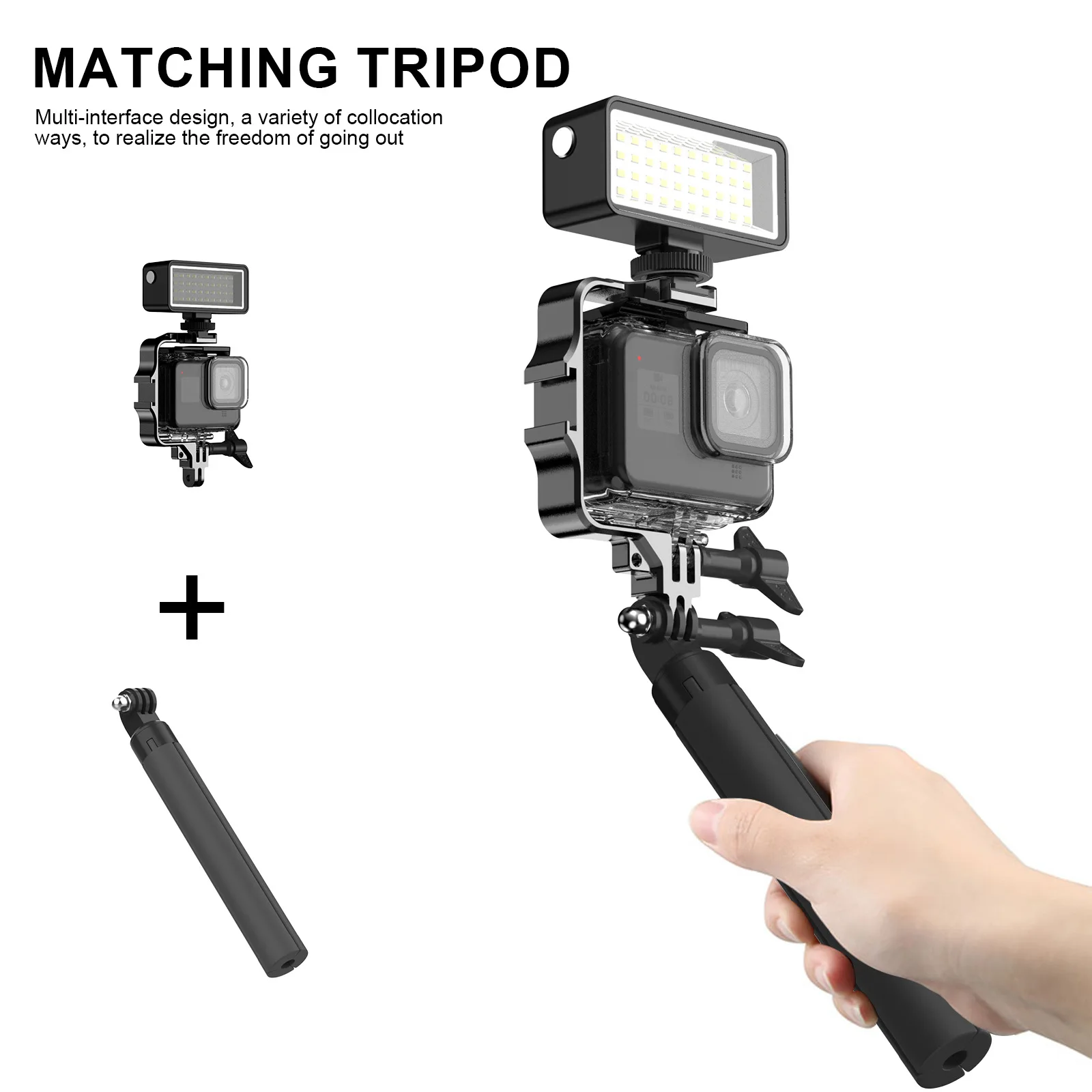 Description Picture 5 of item40m Waterproof Underwater Led Video Diving Fill Light Lamp For Gopro Hero 13 11 10 9 Dji Action 5 Camera Adapter Accessories SLR