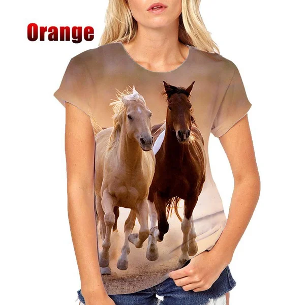 Рисунок 3 - Модная женская футболка с забавным 3D-принтом лошадей