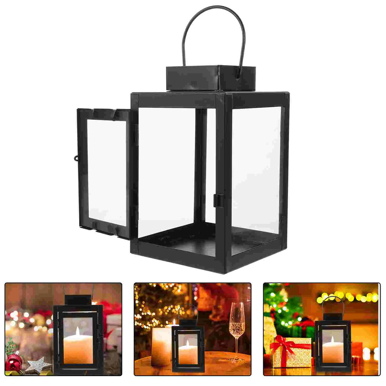 Vintage Candle Lantern Decorative Desktop Candle Lantern Decor Hanging Holder Delicate Iron Indoor Candle Holders