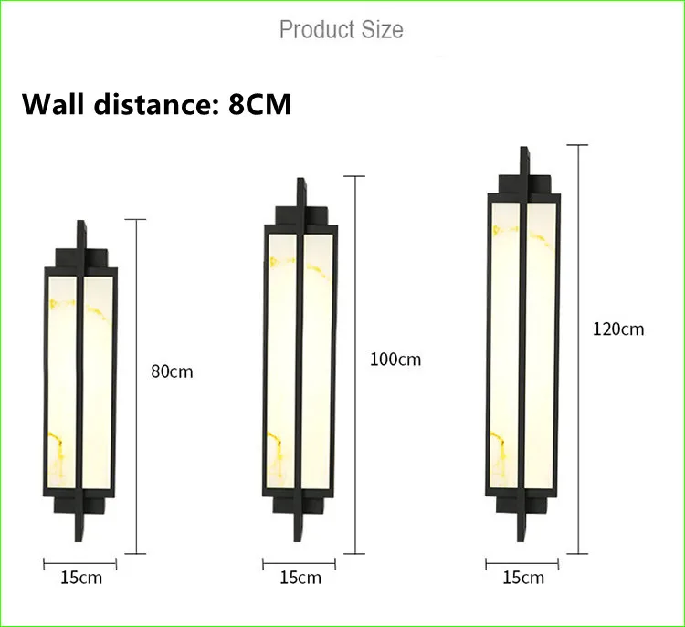 Description Picture 4 of itemOutdoor Lmitated Marble LED Wall Light AC85~265V Stainless Steel Porch Lamp Waterproof IP65 For Courtyard Street Sconce Lighting