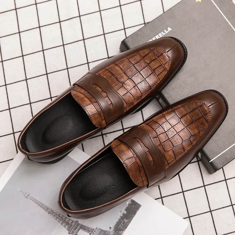 Zapatos Hombre Traje Mocasines De Cuero Sintético Para Hombre