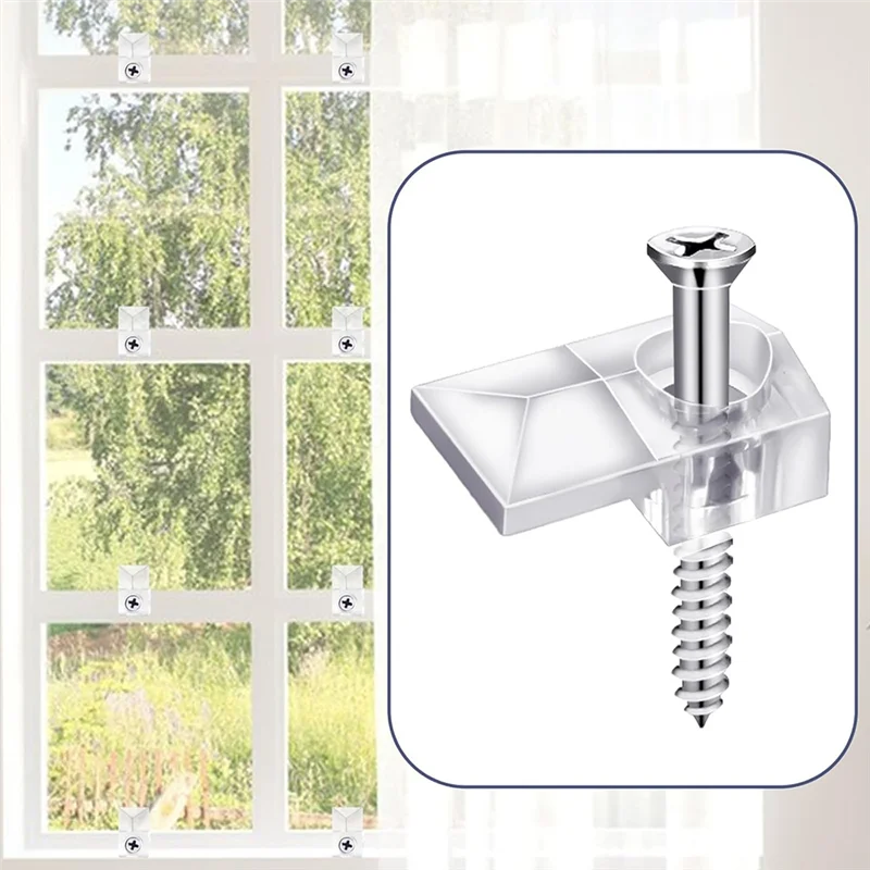 【Bestselling Product】 AT29-32Pack Mirror Holder Clips,Clear Plastic Mirror Clip,Frameless Mirror Mounting Hardware,Mirror Holders For Wall Mounting