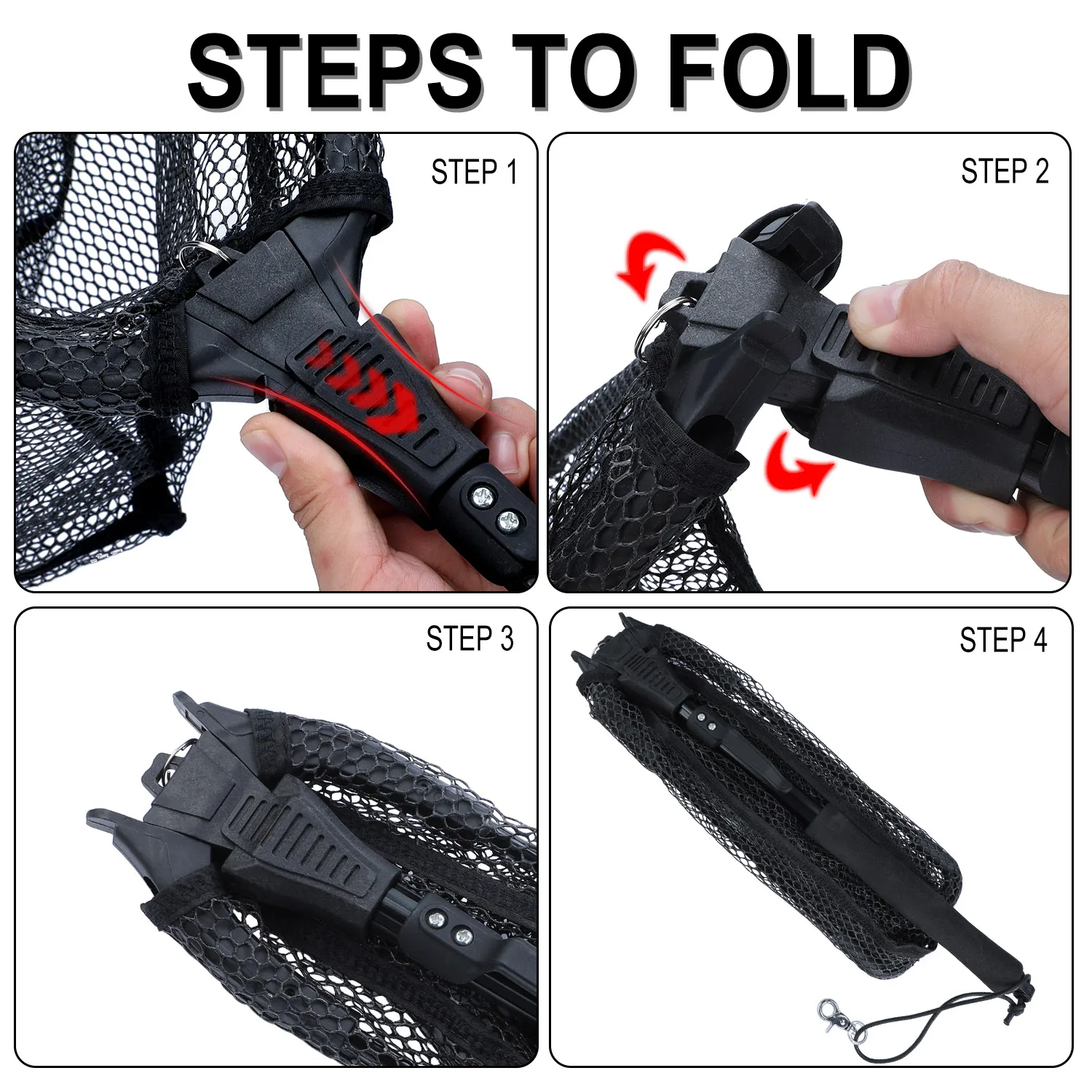 Sougayilang 65-112cm Telescoping Retractable Fishing Net Foldable Landing Net Pole Folding Landing for Fly Fishing Tackle For fishing landing net,fishing net