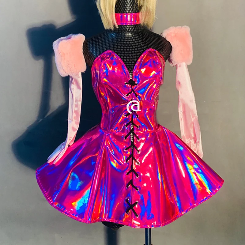 

Laser Mirror Dress Jazz Dancewear Singer Performance Wear Drag Queen Costume Gogo Dancer Outfit Festival Rave Clothing