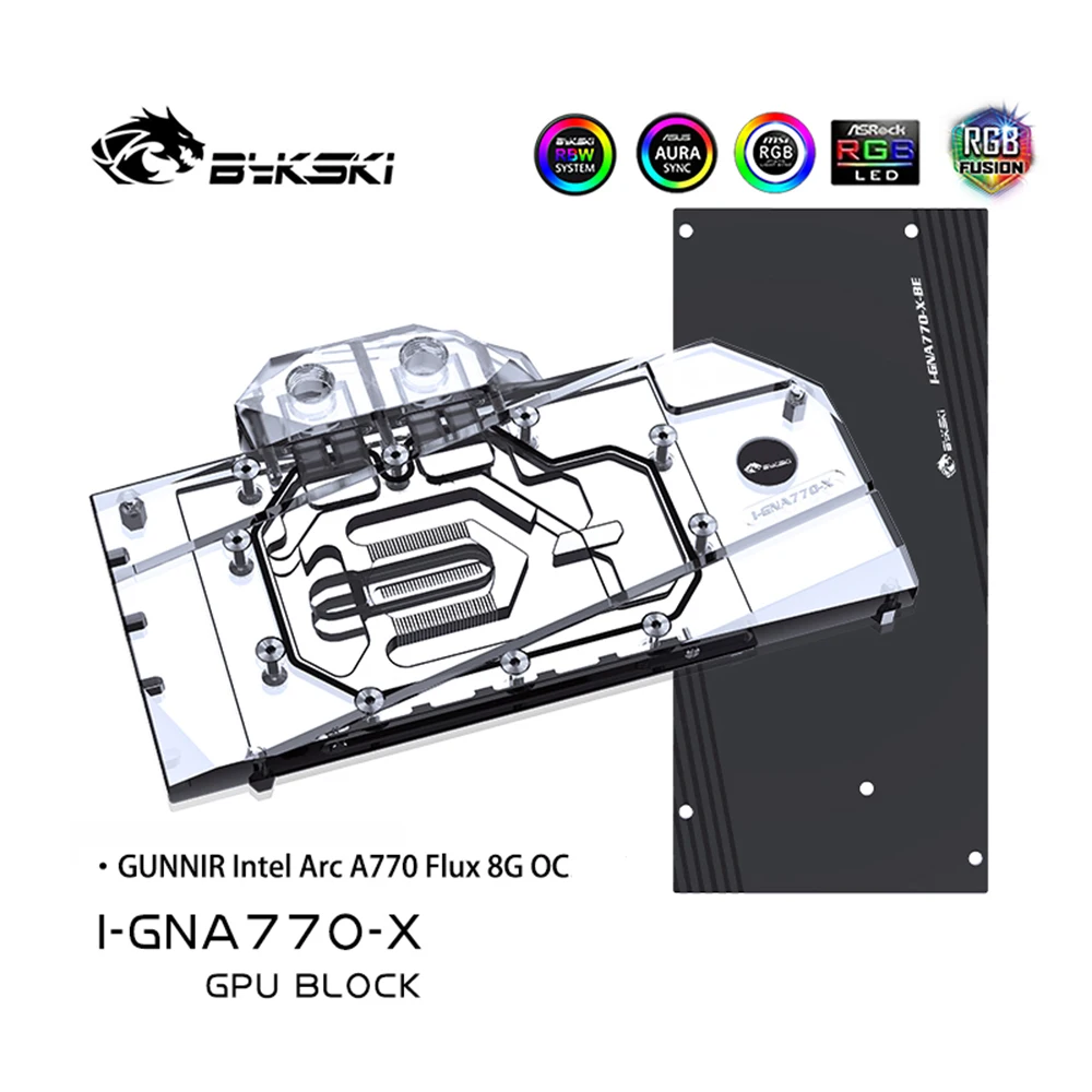 Blocco Di Raffreddamento Ad Acqua Bykski Gpu Per Scheda Grafica Gunnir Intel Arc A770 Flux 8G Oc, Con Retroilluminazione Vga Liquid Cooler I-Gna770-X
