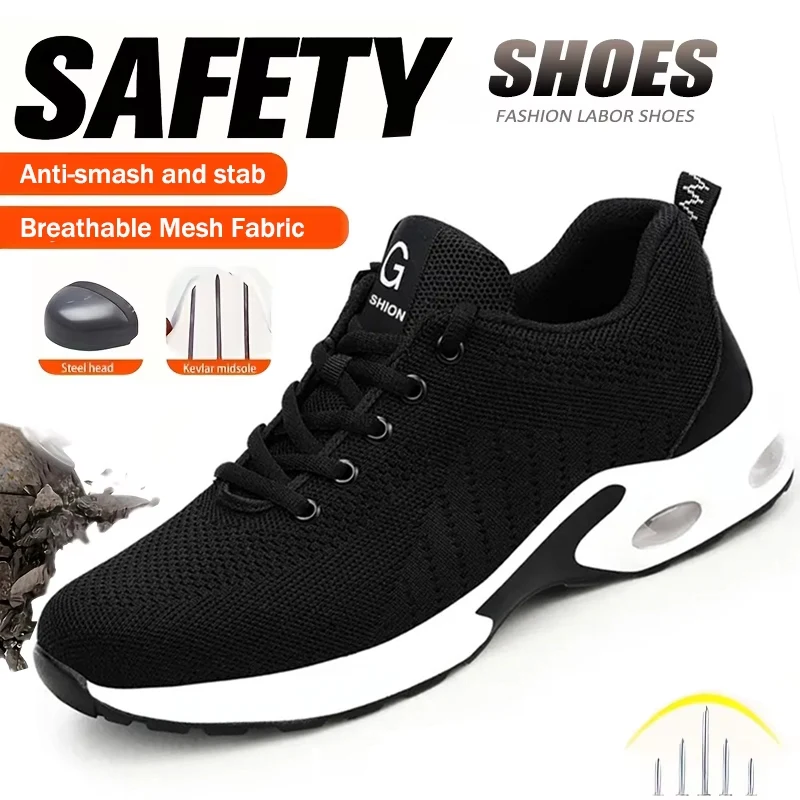 Safety Shoes Steel Toe Men Women Security Protection Work Boots Air Cushion