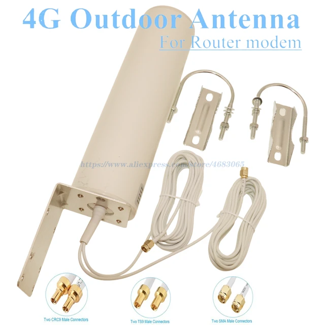4G LTE External Antenna 3G 4G Antena SMA-M Outdoor Antenna With Dual 5M  Meter SMA Male CRC9 TS9 Connector For 3G 4G Router Modem - AliExpress