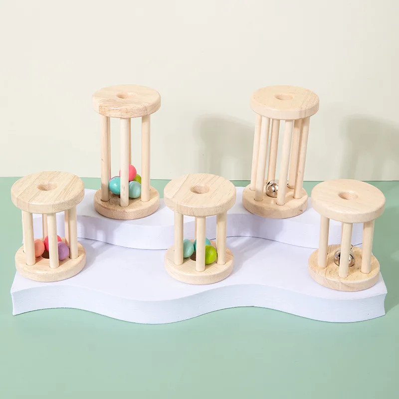 Montessori Baby Development Games of Children Girl 1 to 2 Years Wood Rattles Bell Color Early Educational Hearing Musical Toys 5