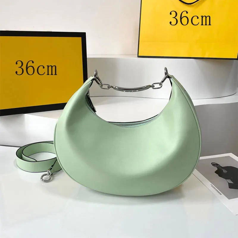 

Half Month Tote Bag Cowhide 36cm Large Capacity Crescent Bag Classic Underarm Shoulder Portable Handbag Fashion Ladies