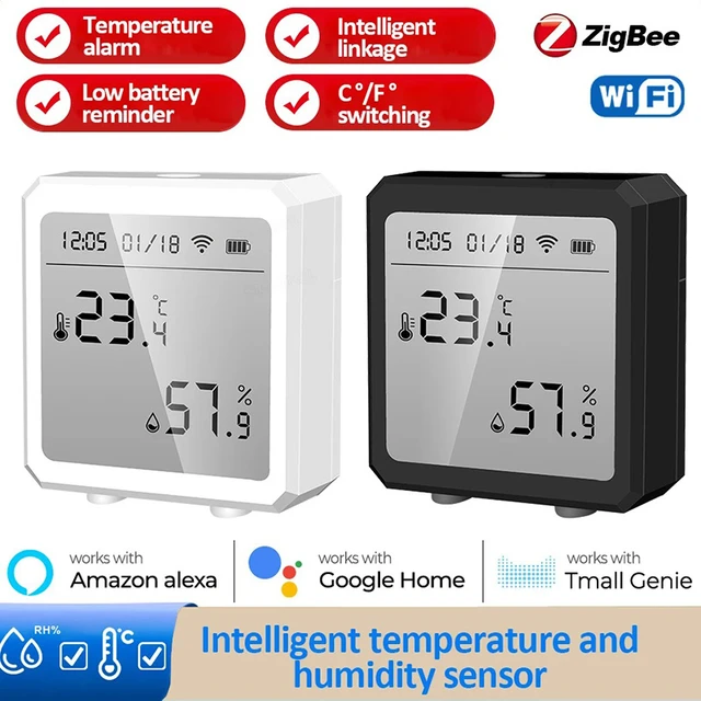 Tuya Wifi Temperature Humidity Sensor Indoor Hygrometer Thermometer  Detector Smart Life Remote Control Support Alexa Google Home