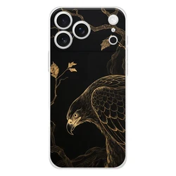 Clear Soft Case with Black Eagle Design and Fullback Protection - iPhone 14 (B1)