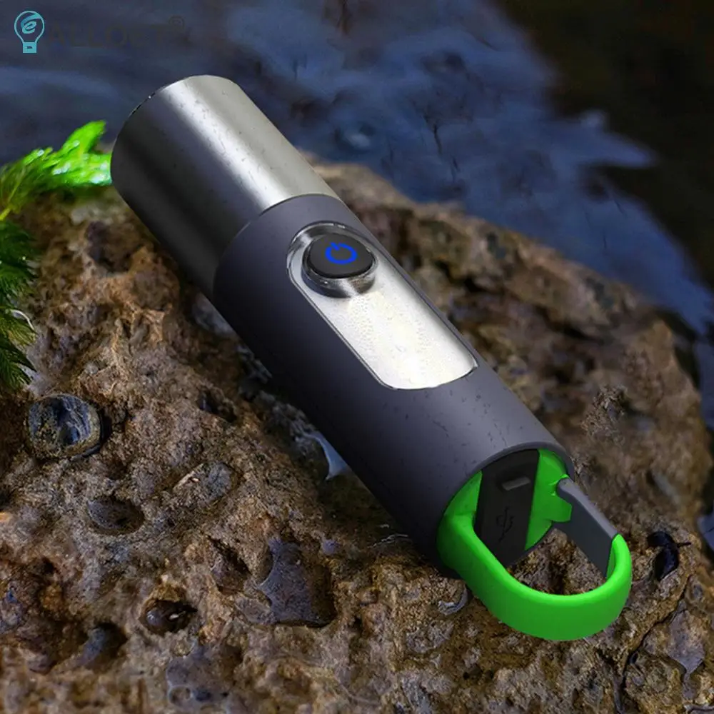 램프갓이 있는 USB 키체인 토치 미니 소형 토치 라이트 4가지 모드 1200mAh 충전식 방수 야간 라이딩용 강력한 조명
