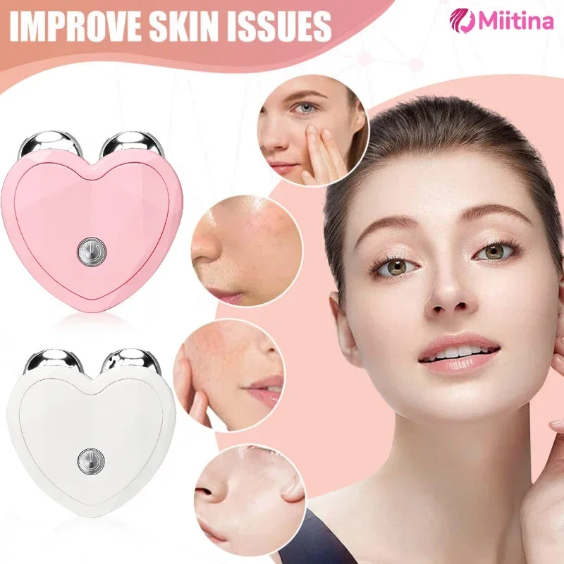 Face lifting roller electric facial lifting device roller massage micro current sound wave vibration spa skin tightening