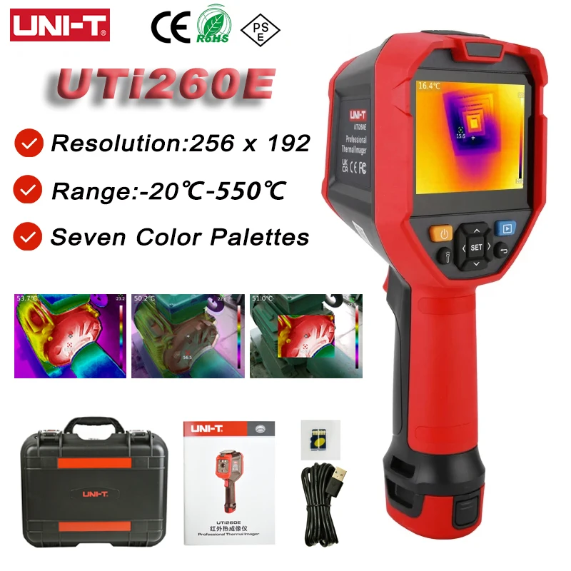 

UNI-T UTi260E Thermal Imager Camera 25Hz resolution 256x192 PCB Circuit Industrial Testing Floor Heating Thermometers
