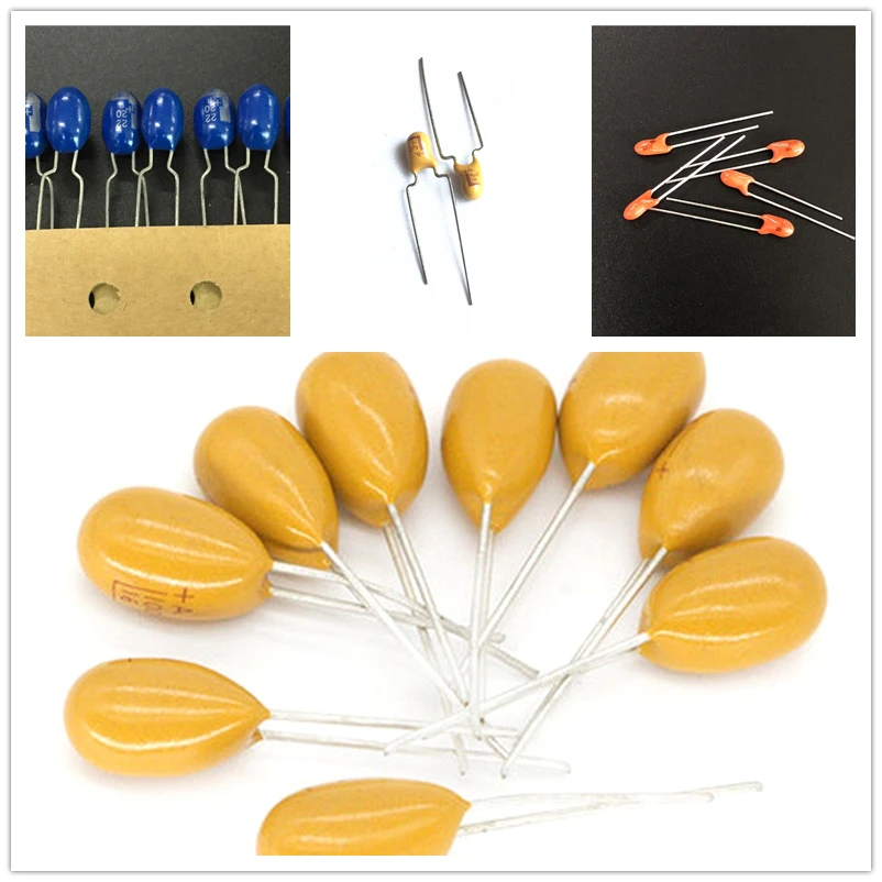 Tantalum Capacitor 5PCS 10V 16V 25V 35V 50V 1UF 2.2UF 3.3UF 4.7UF 10UF 22UF 33UF 47UF 100UF 220uF 0.1uF 0.22uF 0.47uF 0.68uF DIP
