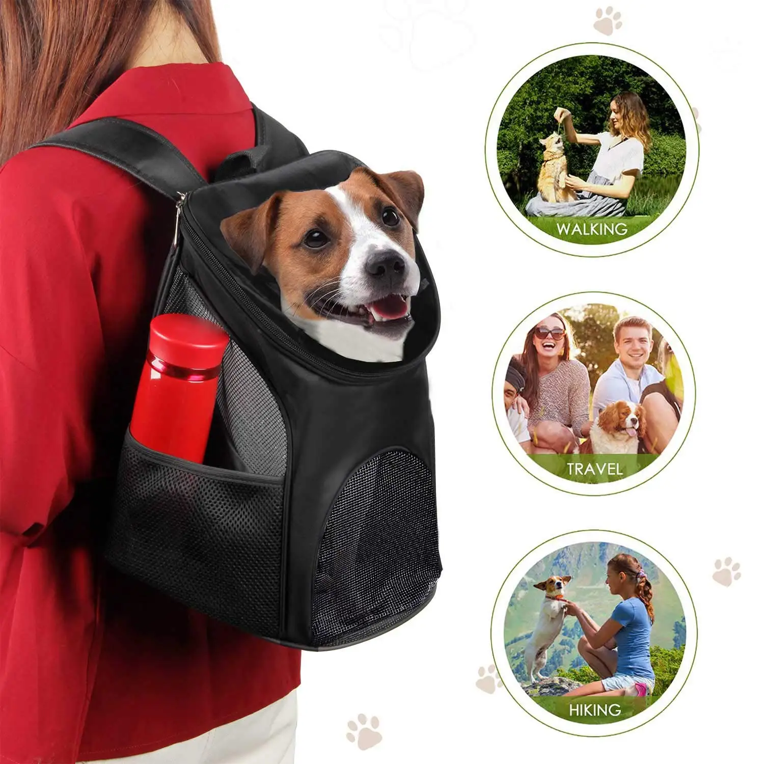 Pet Carrier Backpack Outdoor Dog Cat Backpack Ventilated Mesh Double Shoulder Pet Travel Bag for Cat Small Dogs Puppy Traveling