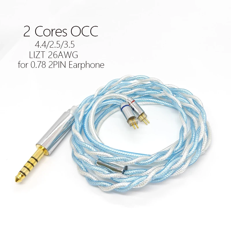 

Наушники iem cable 0,78 2PIN LIZT с 2 ядрами, посеребренные, обновленные, OCC, баланс 4,4 мм, 2,5, 3,5