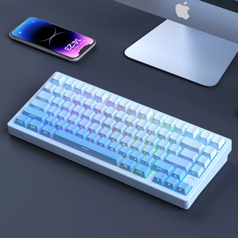 Wob Arco-íris 75 Keycaps 133 Teclas Gradiente Pbt Dye Sub Key Caps Cereja Perfil Keycaps para Sugar65 Leobog Hi75 Hi8 Teclado de Alumínio - Imagem 5