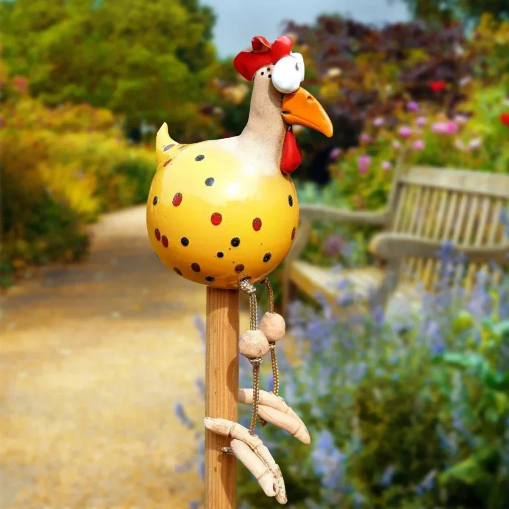 Statua Gallina In Resina &ndash; Decorazione Da Giardino, Cortile O Casa &ndash; Stile Cartone Animato