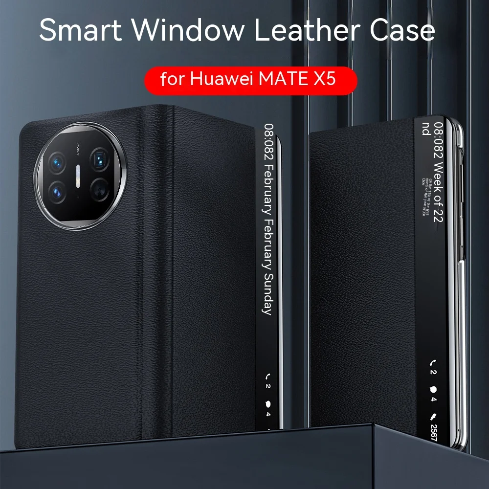 New for Huawei Mate X5 PU Standable Mobile phone Case Leather Ultra-thin Flip Back Protective Cover With Kickstand & Box