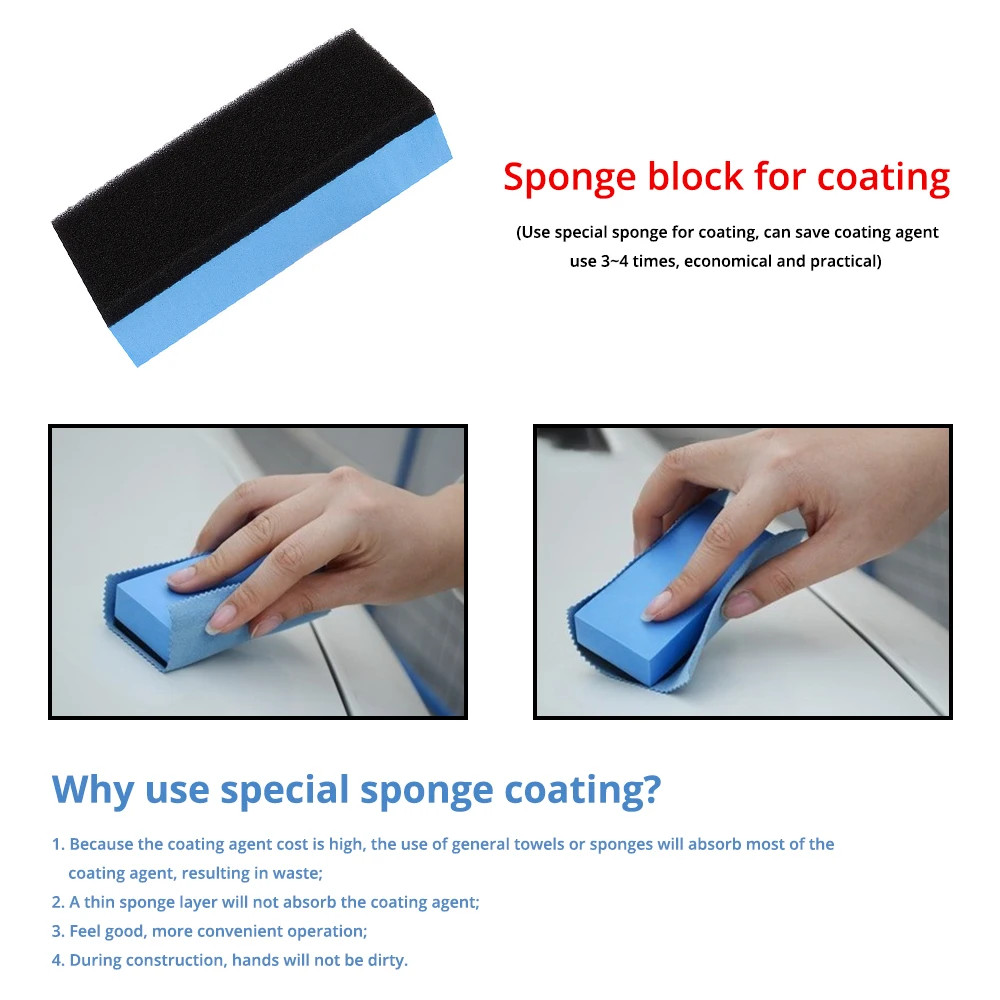 Custom Color Ceramic Coating Applicator with Plastic Barrier Car Sponge -  China Car Sponge and Custom Color price