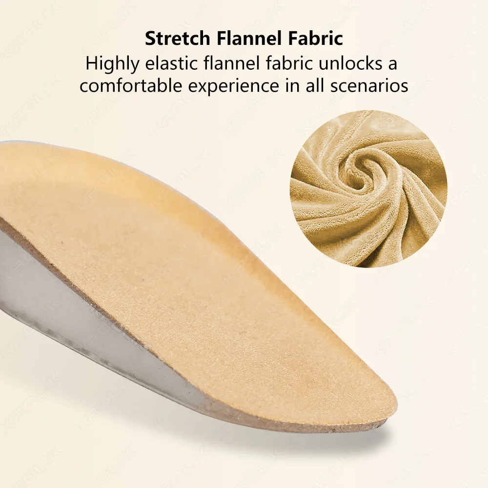 Silicone Gel Height Increase Insole Heel Lifting Inserts Shoe Foot Care Protector Elastic Cushion Arch Support Insert for Unisex
