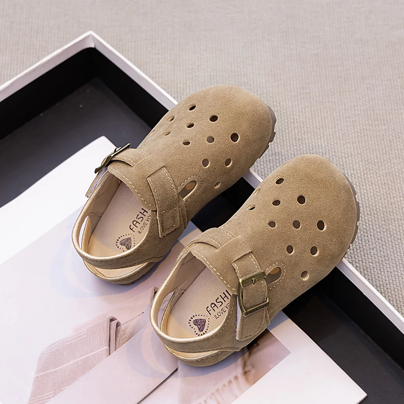 Leather Ankle Sandals for Kids Summer Beach Wear