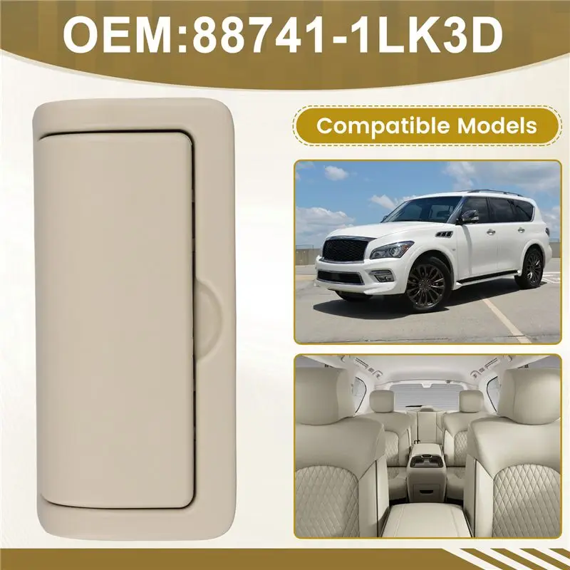 QM-차량 뒷좌석 콘솔 컵 홀더 어셈블리 인서트 컵 홀더 커버 88741-1LK3D 닛산 아르마다 인피니티 QX56 QX80 베이지