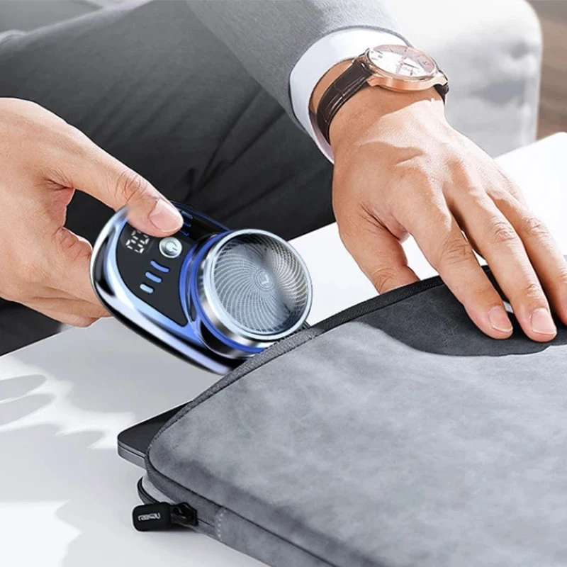 남성용 미니 면도기 포켓 사이즈 휴대용 충전식 전기 면도기, USB 충전 여행용 면도기, 무통 무선 수염 면도기