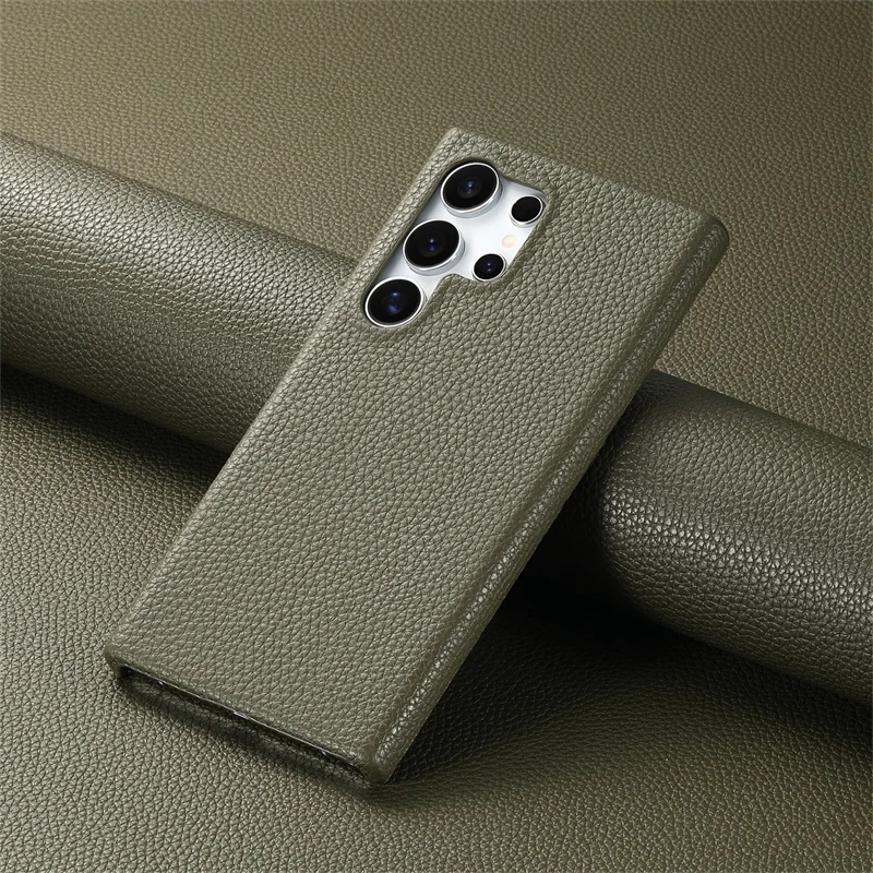 Luxury Soft Lychee Pattern Leather Shockproof Bumper Case