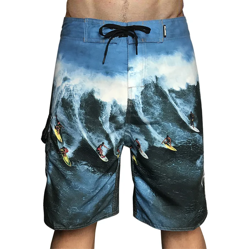 2024 summer hot men's surf print sports shorts casual loose quick dry beach pants big shorts men spot