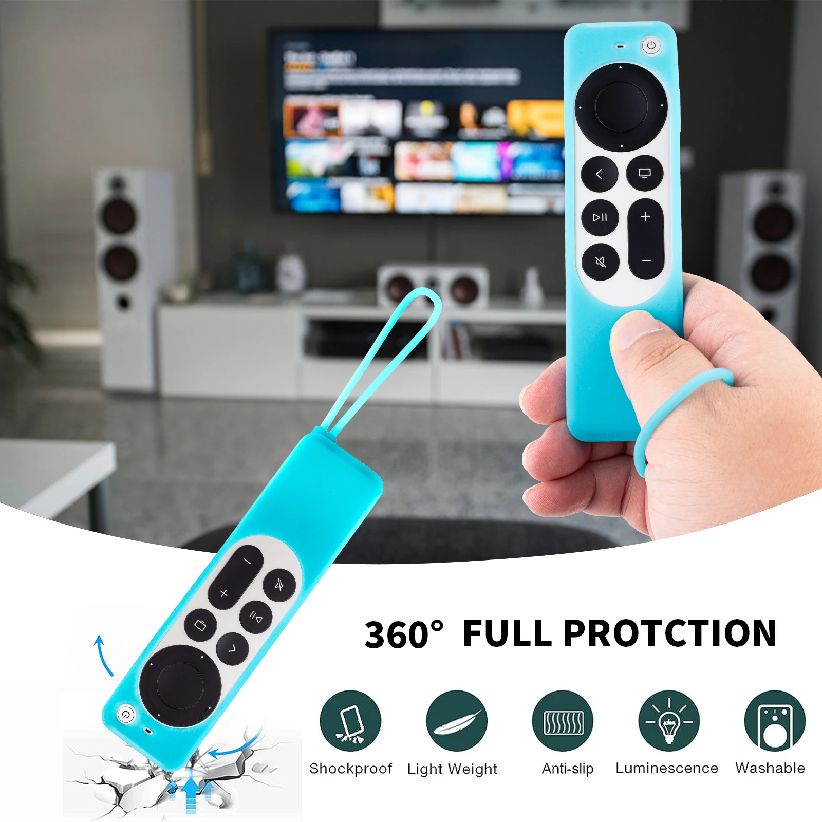 Universal Silicone Remote Protective Case for Apple TV 4K Siri Remote Anti-Slip Shockproof Soft Cover silicone remote case silicone remote cover silicone remote sleeve remote controller cover silicone case protector