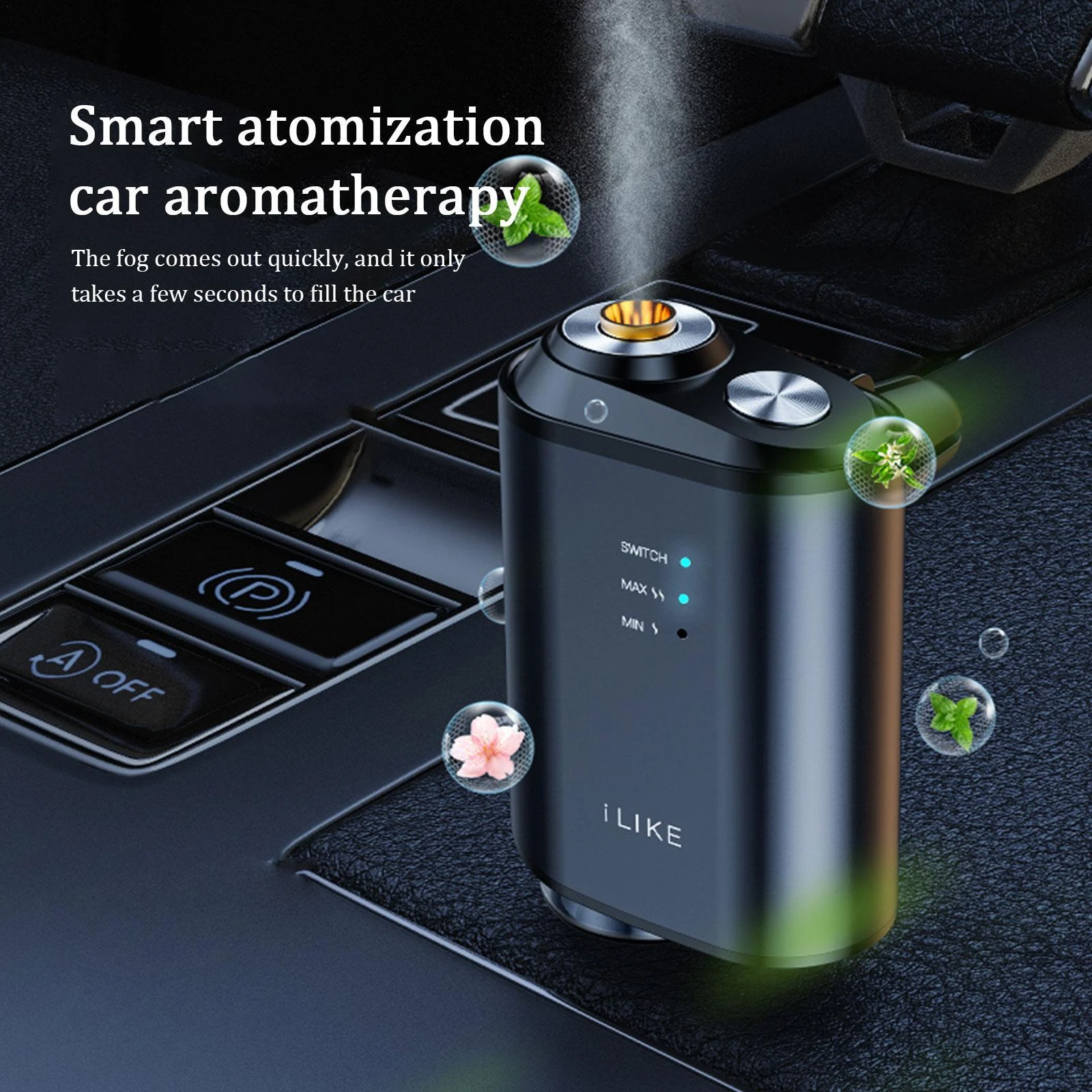Electric Auto Air Diffuser Aroma Car Air Vent Humidifier Mist Wood
