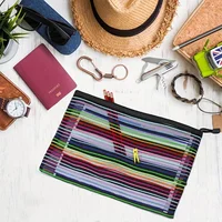 6/12 Pcs A5 Zipper Mesh Bags 9.8 "x 7" Pencil File Bags Zipper File Bags Cosmetics Storage Bags Cosmetics Office Travel Supplies 5